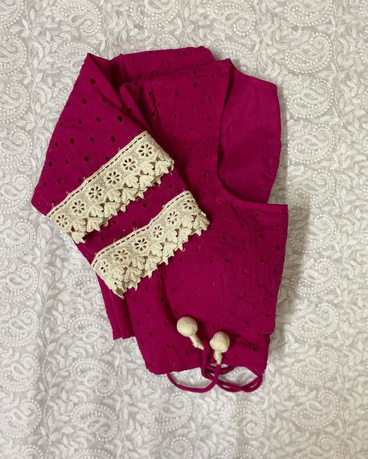 red hakoba blouse image