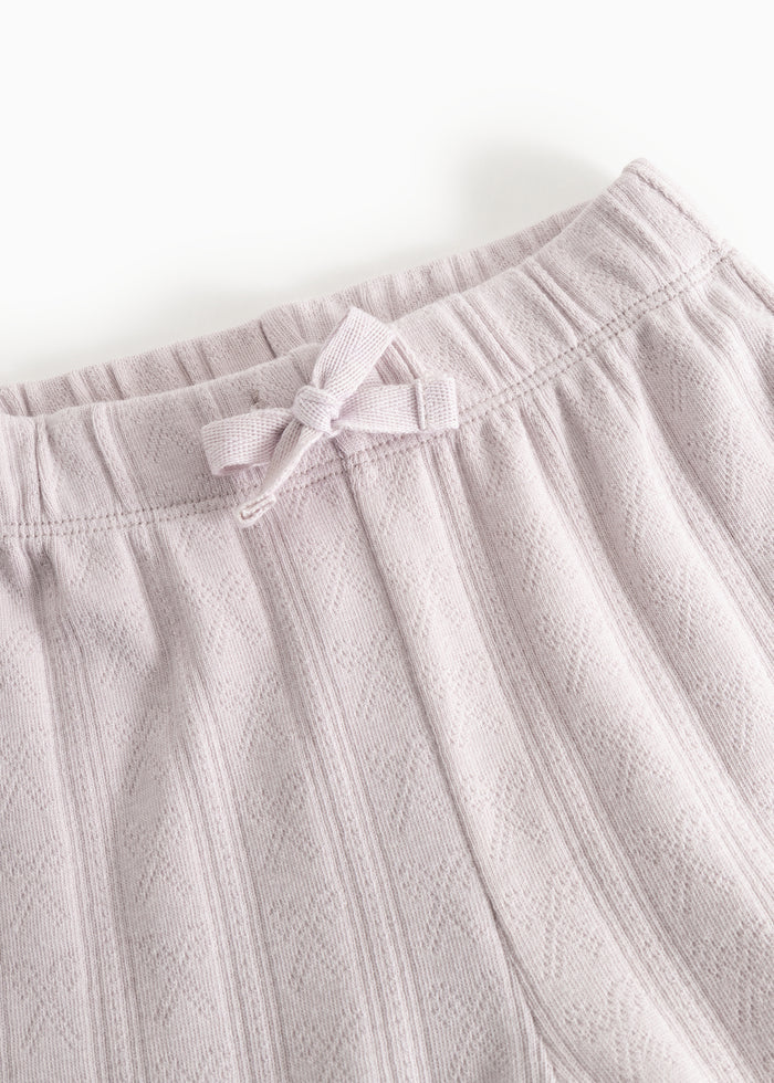 Pitti pants: knot-tie and elastic waistband in light violet