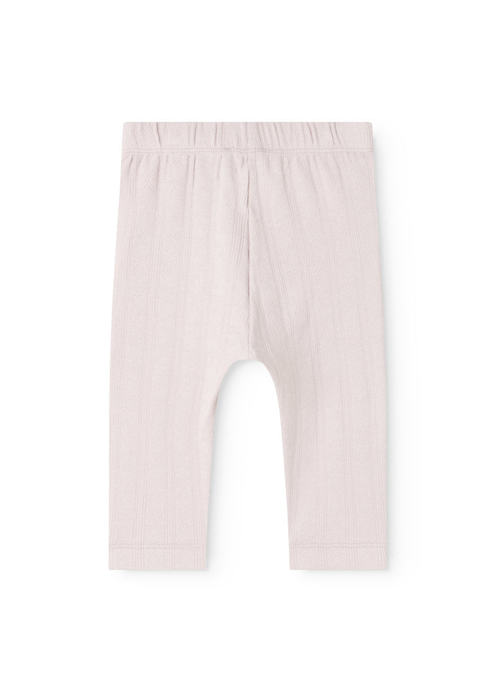 Pitti pants in light violet with elastic waistband and straight legs.