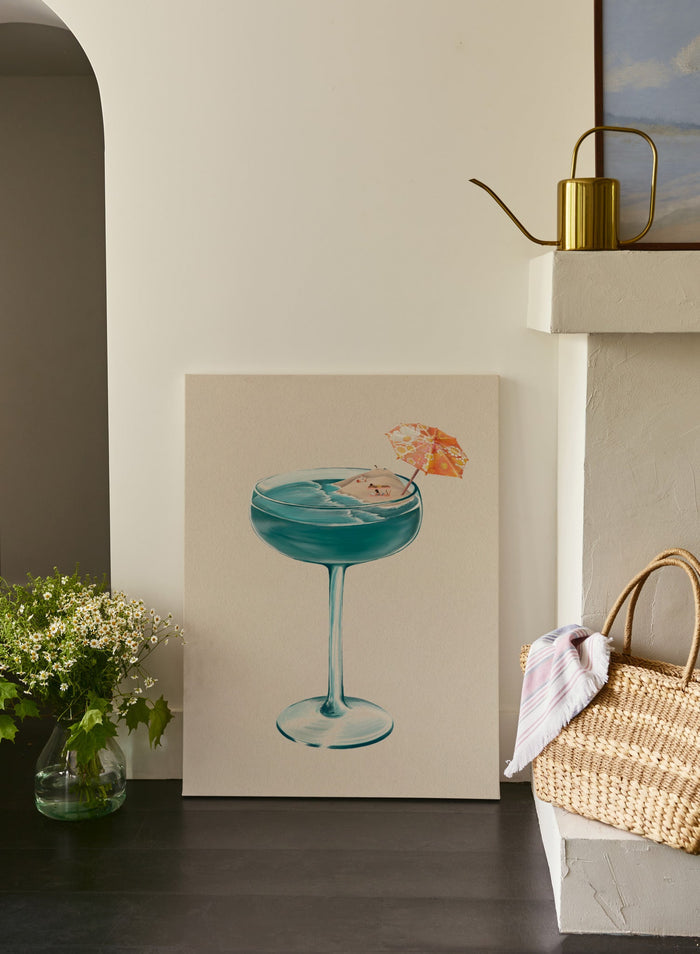 Poolside Sip, Canvas