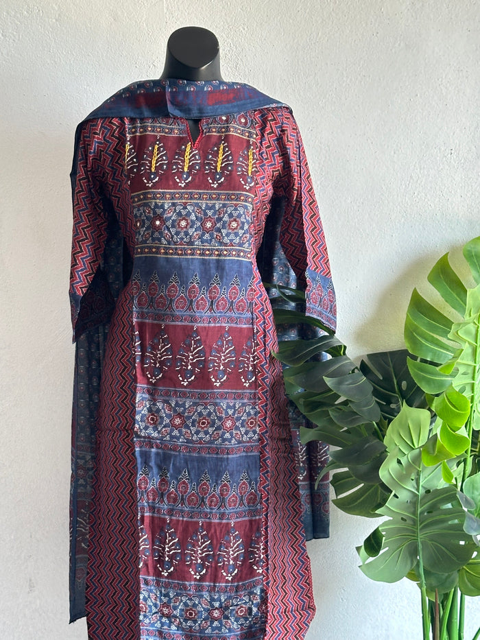 printed Pure viscose kurta pant set