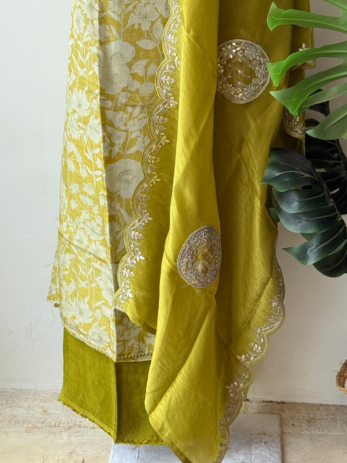 Printed Tissue silk suit material