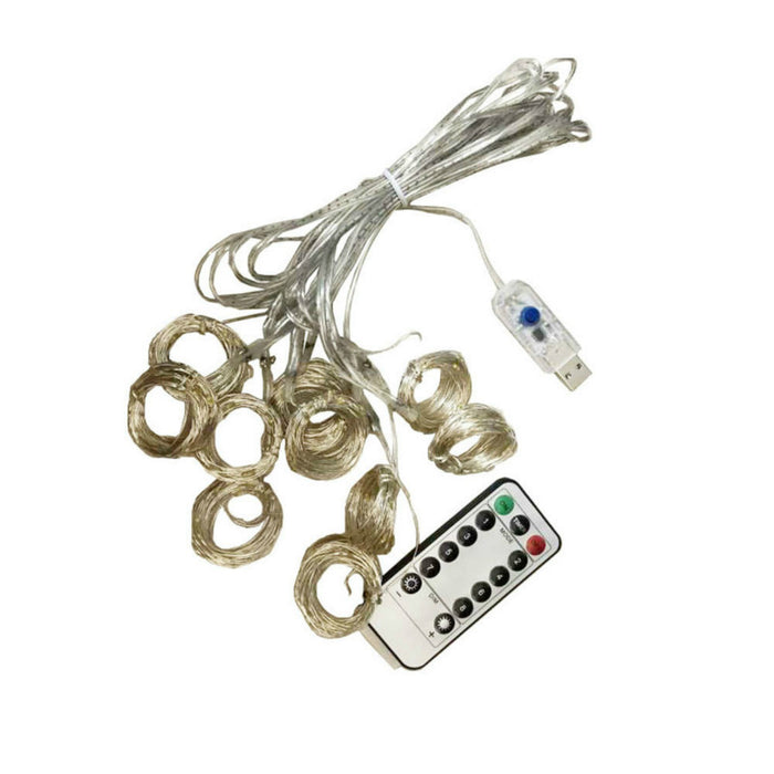 PS077 - USB Remote Control Eight Function 3 * 3 Copper Wire Curtain Light