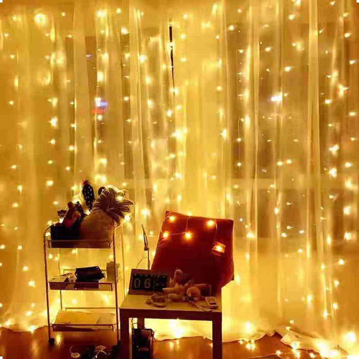 PS077 - USB Remote Control Eight Function 3 * 3 Copper Wire Curtain Light