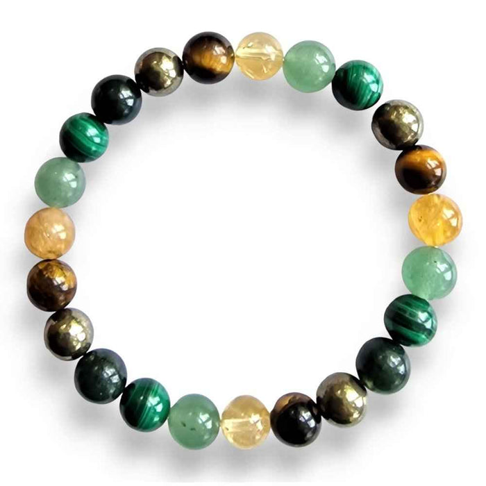 Pyrite and Tiger's Eye gemstone bracelet, warm earthy mix, view 2