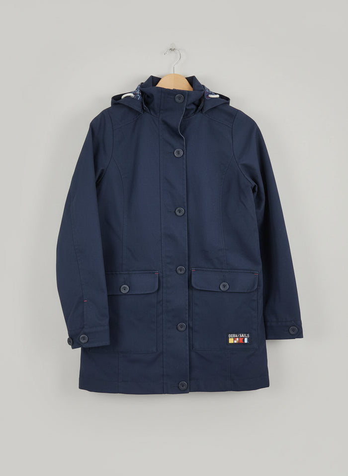 Quba Sails Blue (XS) Jacket UK 8 EU 36 Cotton Hooded Coat