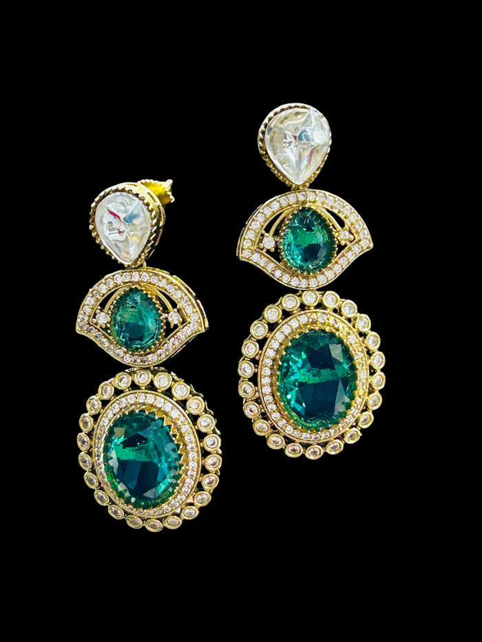 Rajwadi emerald earrings