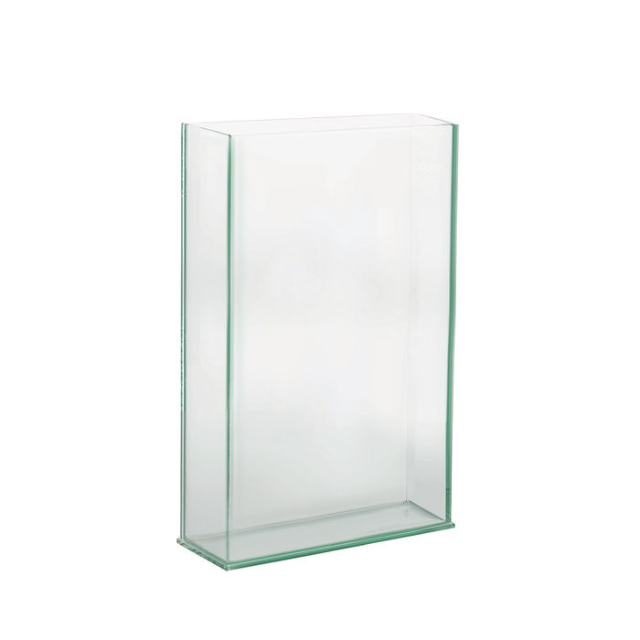 RECTANGLE PLATE GLASS VASE - 4" × 3" × 8" - 12-Piece per Pack