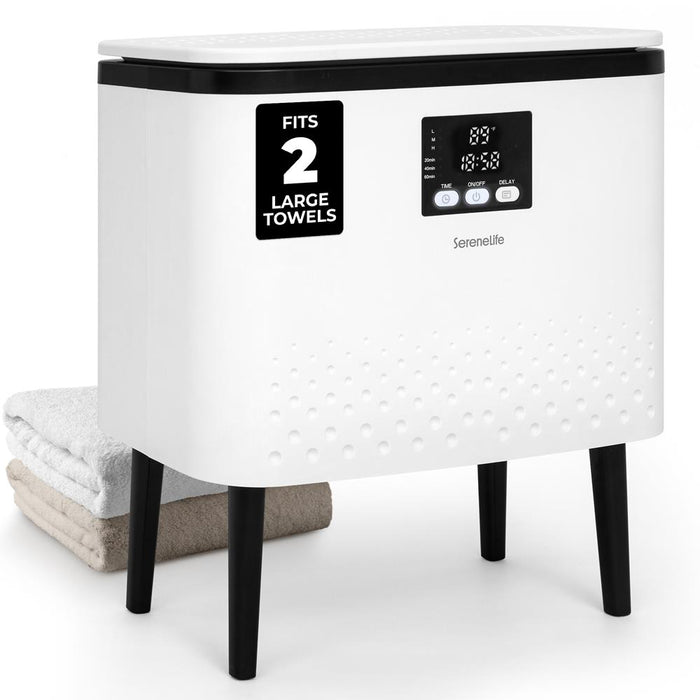 Rectangular Towel Warmer Bucket - Large Capacity Single Touch Towel & Blanket Warmer (Black)