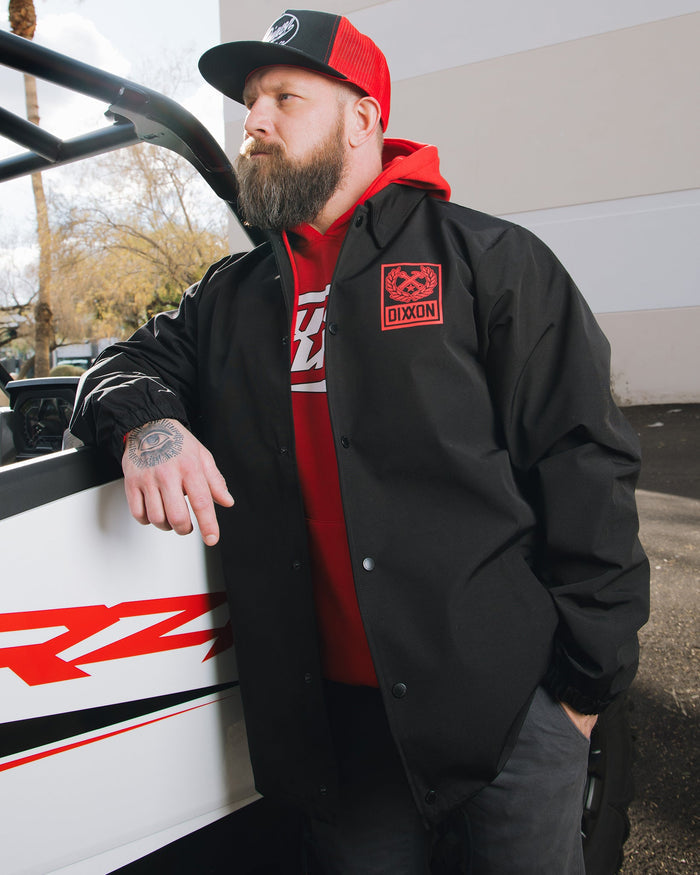 Red Box Crest Coaches Jacket - Black | Dixxon Flannel Co.