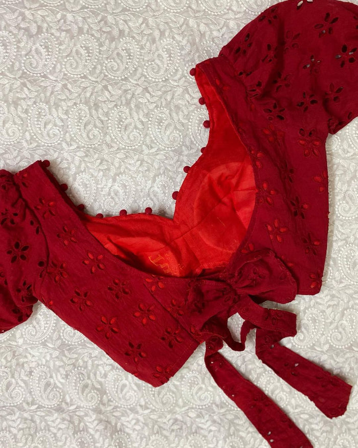 Red Tulip Puff Sleeves