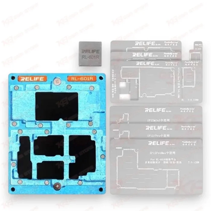 RELIFE RL-601R 10 in 1 Middle Frame Reballing Kit For iPhone X-12 Pro Max