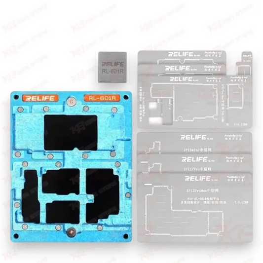 RELIFE RL-601R 10 in 1 Middle Frame Reballing Kit For iPhone X-12 Pro Max