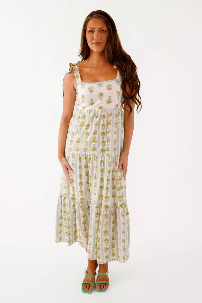 Striped Floral Maxi Dress- Cute and Affordable Maxi Dress- Floral Print Flowy Maxi Dress