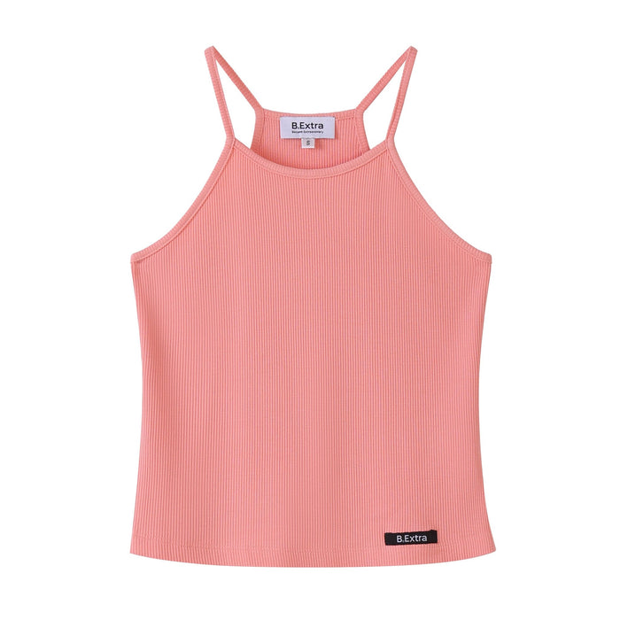 Ribbed Crop Top - Neon Coral
