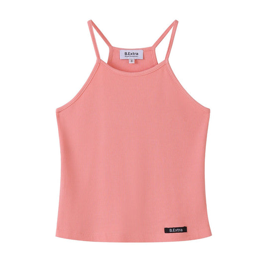 Ribbed Crop Top - Neon Coral