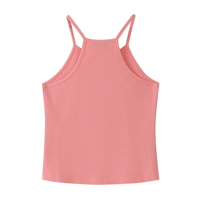 Ribbed Crop Top - Neon Coral