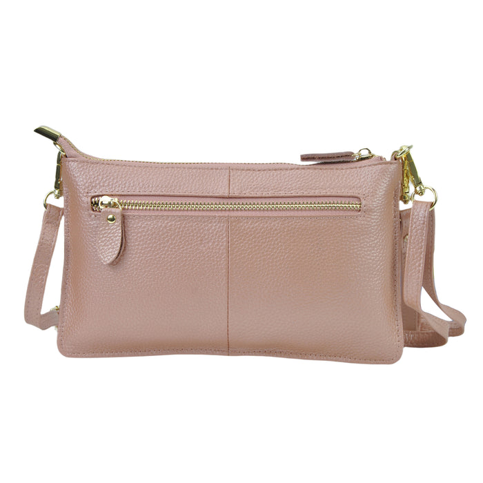 Rose Gold NGIL Genuine Leather Wristlet Crossbody Bag
