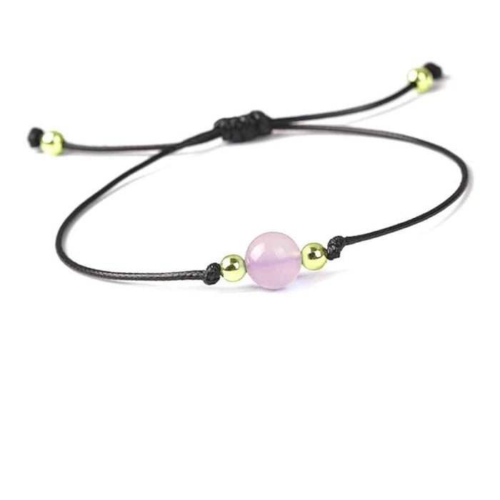 Rose quartz birthstone bracelet, January, soft pink, view 2