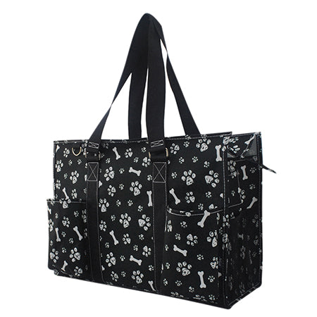 Round Of a Paws NGIL Zippered Caddy Large Organizer Tote Bag