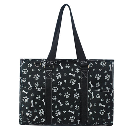 Round Of a Paws NGIL Zippered Caddy Large Organizer Tote Bag