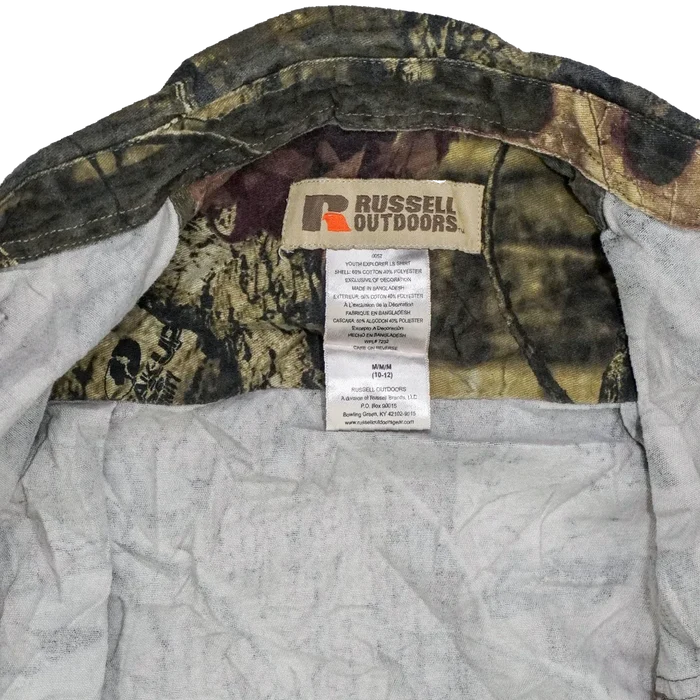 Russell Outdoors Mossy Oak Break Up Camo Kids Field Shirt - Medium - Army & Outdoors - Field Shirts