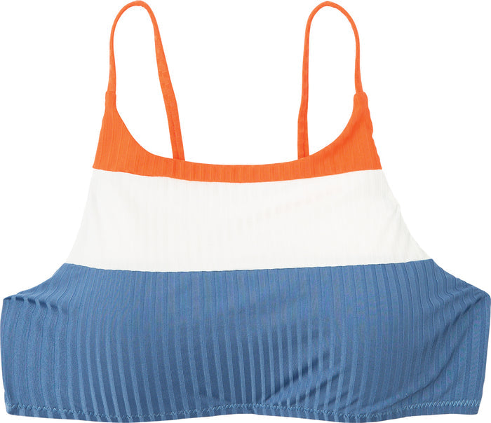 RVCA July Color Blocked Bikini Crop Top - MUL womens swimwear