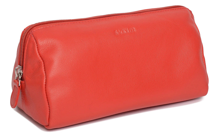 Megan RFID Leather Cosmetic Bag - Bascora