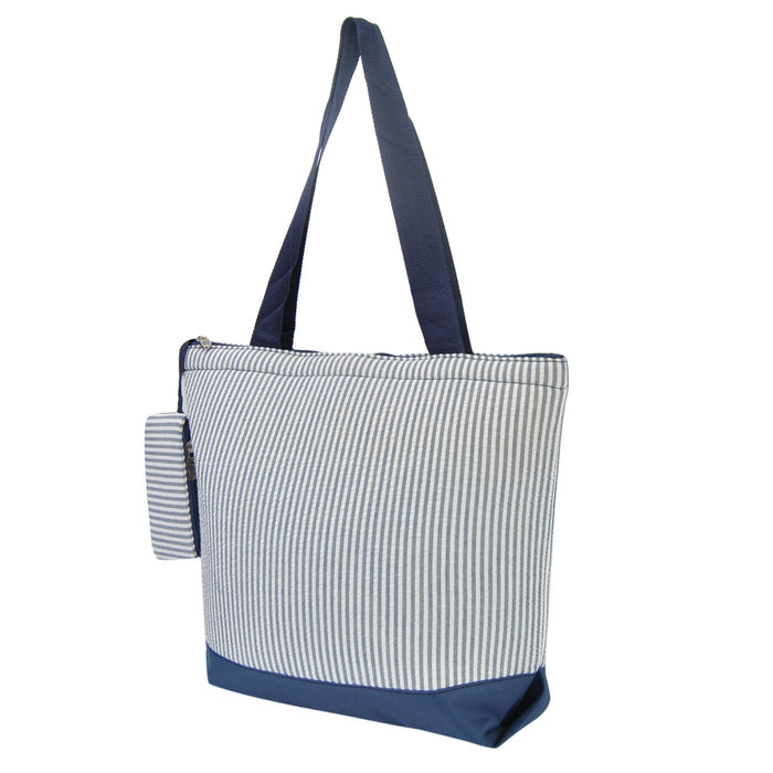 Seersucker Navy NGIL Canvas Tote Bag