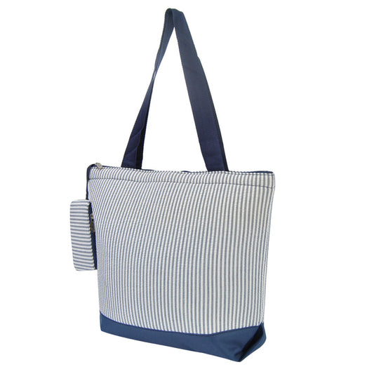 Seersucker Navy NGIL Canvas Tote Bag