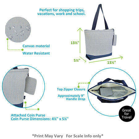 Seersucker Navy NGIL Canvas Tote Bag