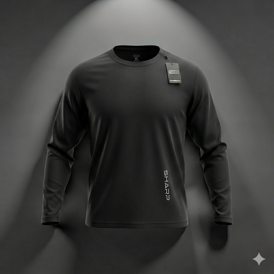 Sharp Ultra Fit Long Sleeve Shirt Side Logo - Black