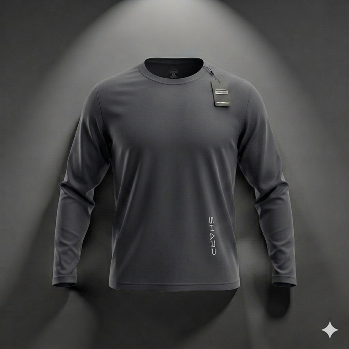 Sharp Ultra Fit Long Sleeve Shirt Side Logo - Light Gray