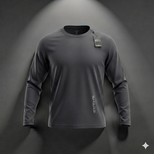 Sharp Ultra Fit Long Sleeve Shirt Side Logo - Light Gray