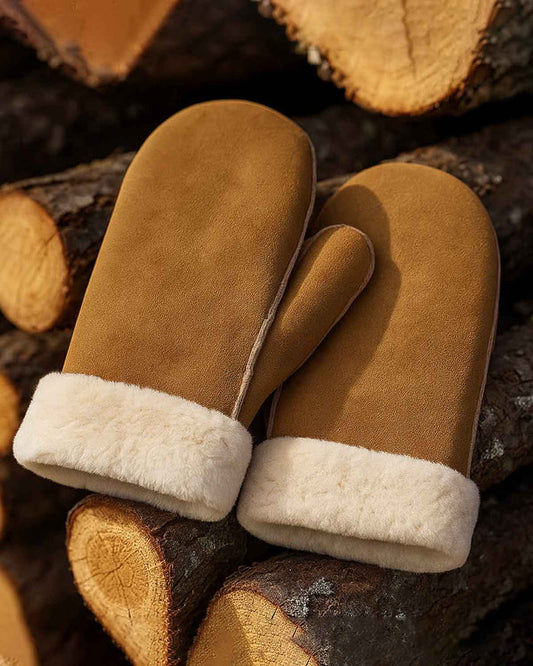 Sheepskin Mitts - Tan