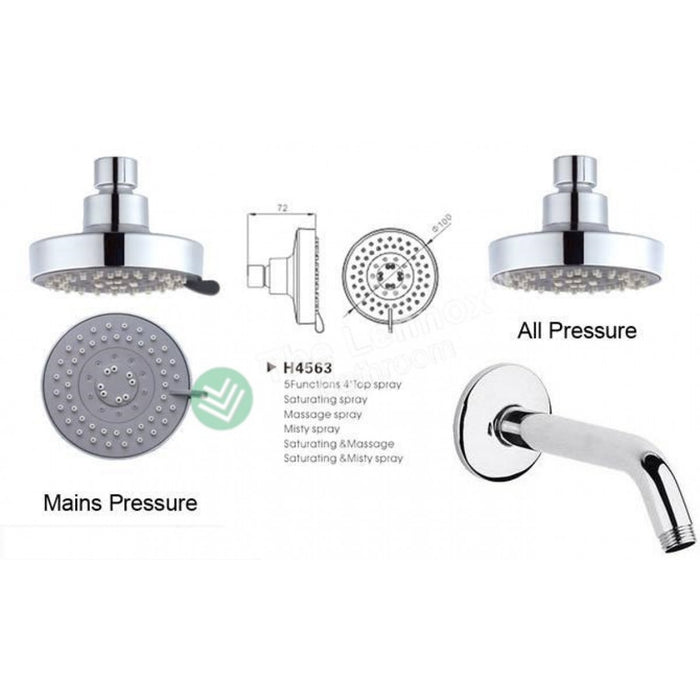 Shower Rose - Wall Mount Arm Round
