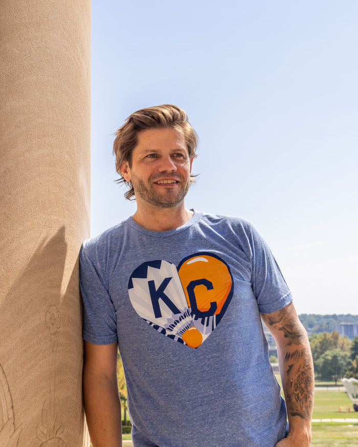 Blue Shuttlecock KC Heart Nelson Atkins T-Shirt