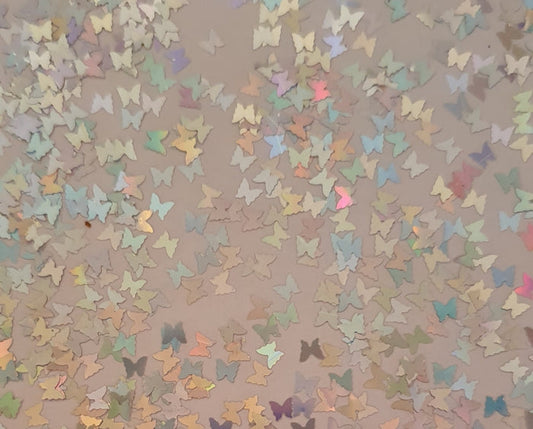 Silver Butterflies Glitter 10g