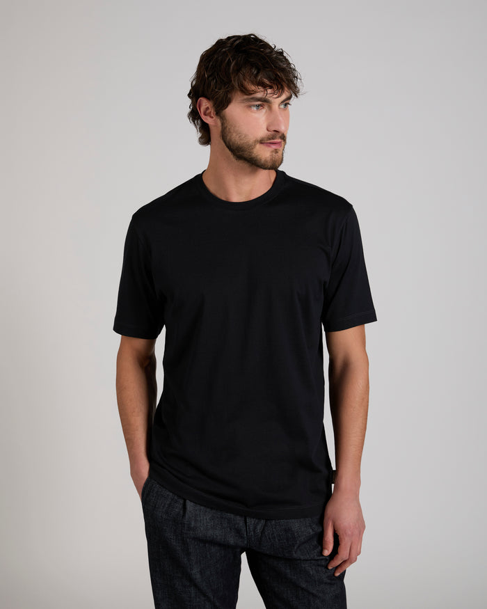 Slim fit cotton and silk jersey T-shirt