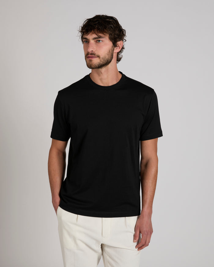 Slim fit cotton and silk jersey T-shirt
