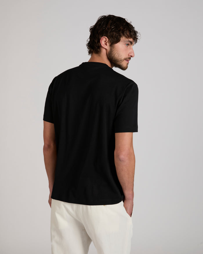 Slim fit cotton and silk jersey T-shirt