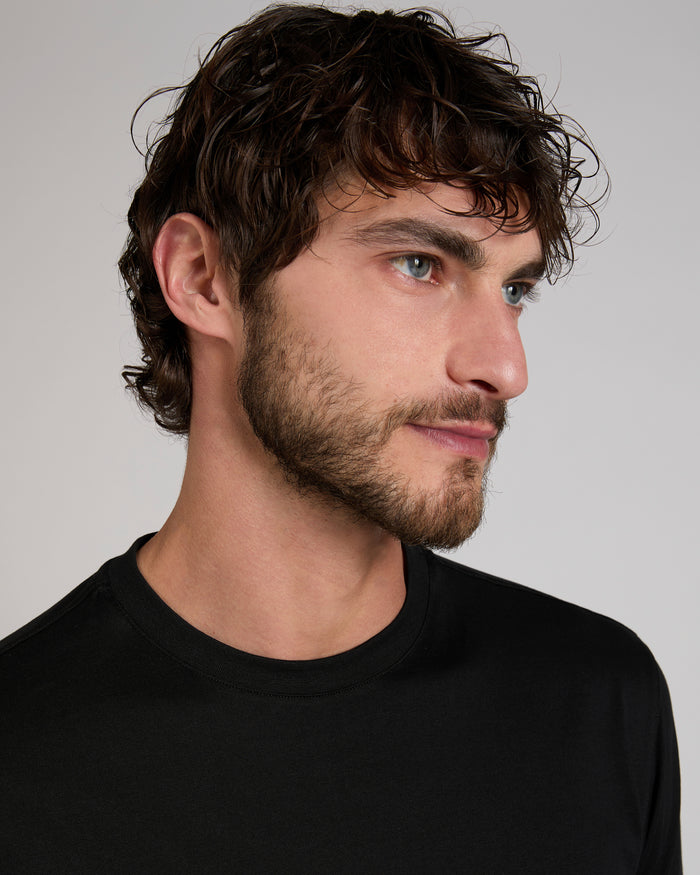 Slim fit cotton and silk jersey T-shirt