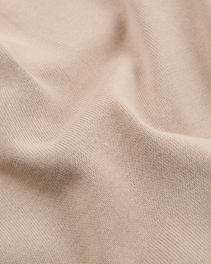 Slim fit cotton crepe crew-neck jumper