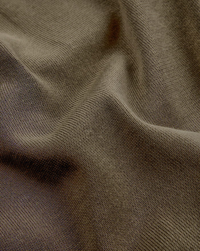Slim fit cotton crepe crew-neck jumper