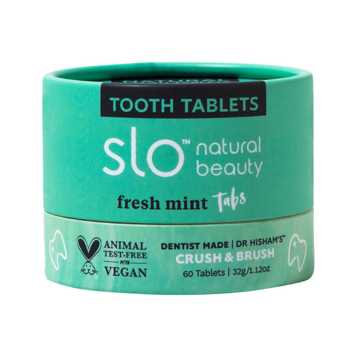 Slo Natural Beauty Tooth Tablets (Crush & Brush) Fresh Mint Tabs 60t - L'Organic