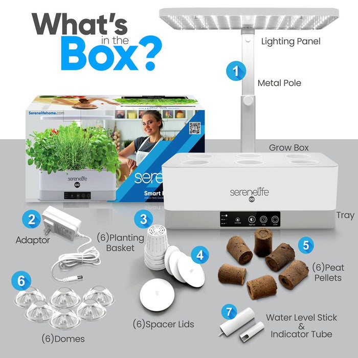 Smart Indoor Garden - Indoor Herb Garden With Led Grow Lights Panel (White)