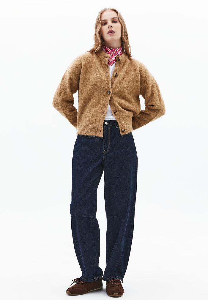 Soft Long Sleeved Cardigan - CURDS WHEY