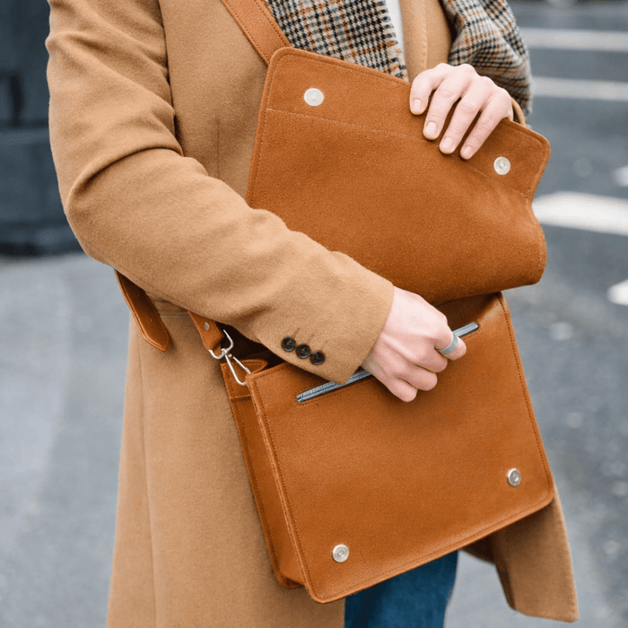 Soft Tannery Leather Messenger - Tan - Bascora