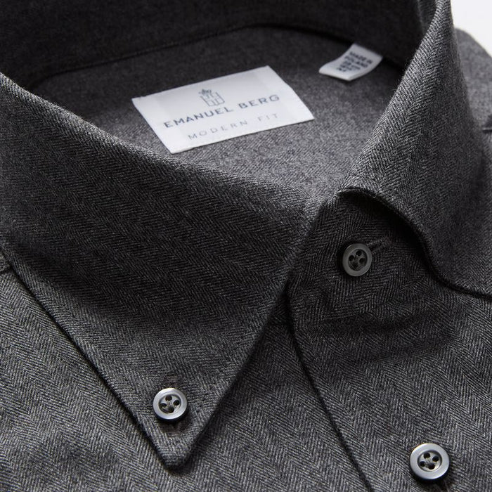 Solid Cotton Flannel Shirt