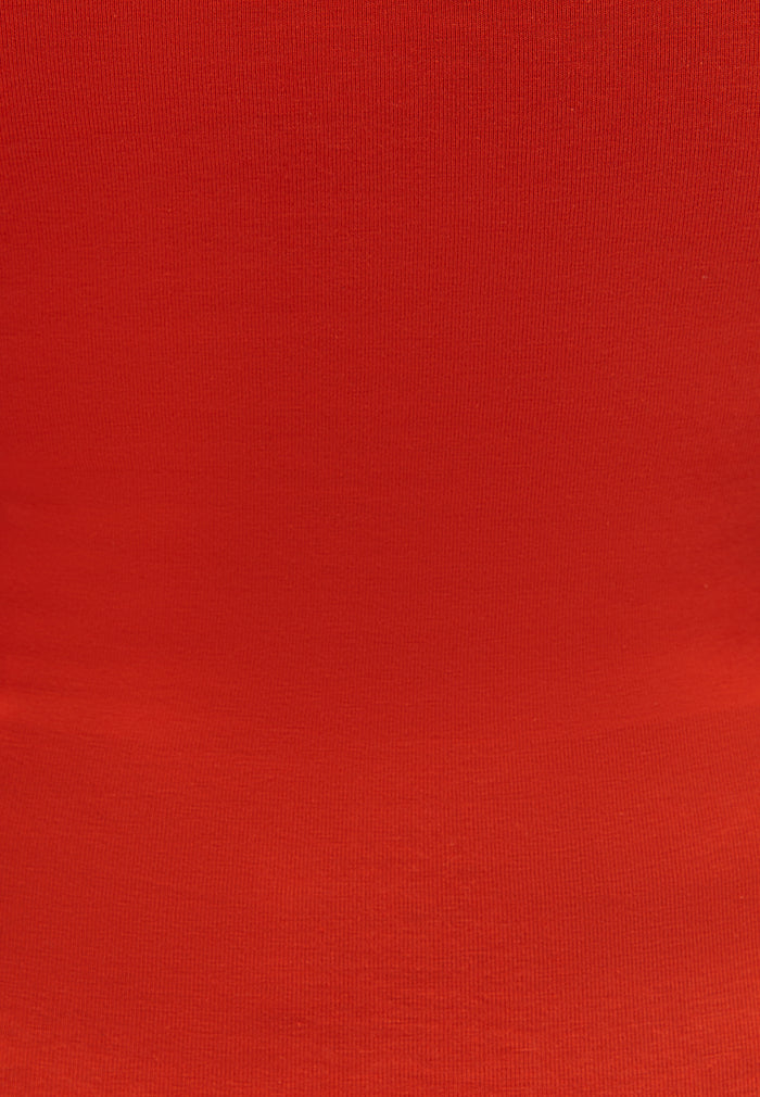 Square Neck Tank Top - MANDARIN RED